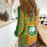 Custom Ivory Coast Football Women Casual Shirt Les Elephants 2024 Sporty Style - Wonder Print Shop