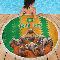 Custom Ivory Coast Football Beach Blanket The Champions Les Elephants 2024 LT9 - Wonder Print Shop