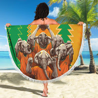 Custom Ivory Coast Football Beach Blanket The Champions Les Elephants 2024 LT9 - Wonder Print Shop