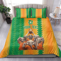Custom Ivory Coast Football Bedding Set The Champions Les Elephants 2024 LT9 - Wonder Print Shop