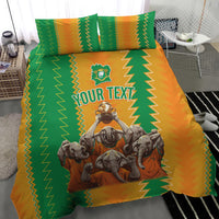 Custom Ivory Coast Football Bedding Set The Champions Les Elephants 2024 LT9 - Wonder Print Shop