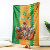 Custom Ivory Coast Football Blanket The Champions Les Elephants 2024