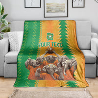 Custom Ivory Coast Football Blanket The Champions Les Elephants 2024