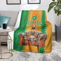 Custom Ivory Coast Football Blanket The Champions Les Elephants 2024