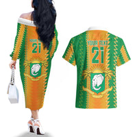 Custom Ivory Coast Football Couples Matching Off The Shoulder Long Sleeve Dress and Hawaiian Shirt The Champions Les Elephants 2024 LT9 - Wonder Print Shop