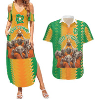 Custom Ivory Coast Football Couples Matching Summer Maxi Dress and Hawaiian Shirt The Champions Les Elephants 2024 LT9 - Wonder Print Shop