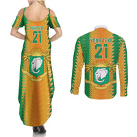 Custom Ivory Coast Football Couples Matching Summer Maxi Dress and Long Sleeve Button Shirt The Champions Les Elephants 2024 LT9 - Wonder Print Shop