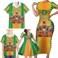 Custom Ivory Coast Football Family Matching Short Sleeve Bodycon Dress and Hawaiian Shirt The Champions Les Elephants 2024 - Wonder Print Shop