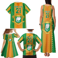 Custom Ivory Coast Football Family Matching Tank Maxi Dress and Hawaiian Shirt The Champions Les Elephants 2024 - Wonder Print Shop