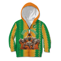 Custom Ivory Coast Football Kid Hoodie The Champions Les Elephants 2024 - Wonder Print Shop