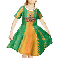 Custom Ivory Coast Football Kid Short Sleeve Dress The Champions Les Elephants 2024 - Wonder Print Shop