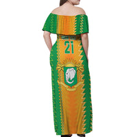 Custom Ivory Coast Football Off Shoulder Maxi Dress The Champions Les Elephants 2024 - Wonder Print Shop