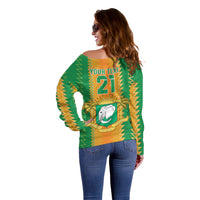 Custom Ivory Coast Football Off Shoulder Sweater The Champions Les Elephants 2024 - Wonder Print Shop