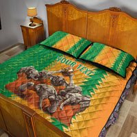 Custom Ivory Coast Football Quilt Bed Set The Champions Les Elephants 2024 - Wonder Print Shop
