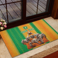 Custom Ivory Coast Football Rubber Doormat The Champions Les Elephants 2024 - Wonder Print Shop