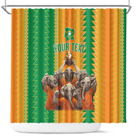 Custom Ivory Coast Football Shower Curtain The Champions Les Elephants 2024