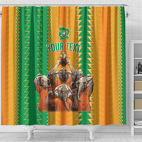 Custom Ivory Coast Football Shower Curtain The Champions Les Elephants 2024