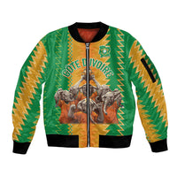 Custom Ivory Coast Football Sleeve Zip Bomber Jacket The Champions Les Elephants 2024 - Wonder Print Shop