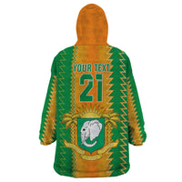 Custom Ivory Coast Football Wearable Blanket Hoodie The Champions Les Elephants 2024 - Wonder Print Shop