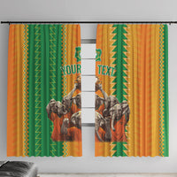 Custom Ivory Coast Football Window Curtain The Champions Les Elephants 2024 - Wonder Print Shop