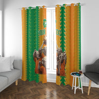 Custom Ivory Coast Football Window Curtain The Champions Les Elephants 2024 - Wonder Print Shop
