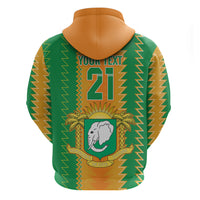 Custom Ivory Coast Football Zip Hoodie The Champions Les Elephants 2024 - Wonder Print Shop