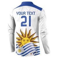 Custom Uruguay La Celeste Football Champions Button Sweatshirt Glory To The Sky Blue LT9 - Wonder Print Shop