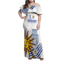 Custom Uruguay La Celeste Football Champions Family Matching Off Shoulder Maxi Dress and Hawaiian Shirt Glory To The Sky Blue LT9 - Wonder Print Shop