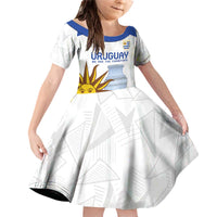 Custom Uruguay La Celeste Football Champions Family Matching Off Shoulder Short Dress and Hawaiian Shirt Glory To The Sky Blue LT9 - Wonder Print Shop