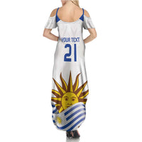 Custom Uruguay La Celeste Football Champions Family Matching Summer Maxi Dress and Hawaiian Shirt Glory To The Sky Blue - Wonder Print Shop