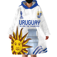 Custom Uruguay La Celeste Football Champions Wearable Blanket Hoodie Glory To The Sky Blue - Wonder Print Shop