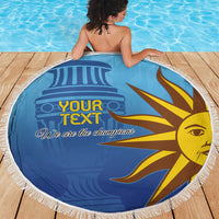 Custom Uruguay La Celeste Football Beach Blanket Go Champions 2024 LT9 - Wonder Print Shop