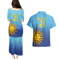 Custom Uruguay La Celeste Football Couples Matching Puletasi and Hawaiian Shirt Go Champions 2024 LT9 - Wonder Print Shop