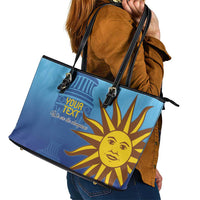 Custom Uruguay La Celeste Football Leather Tote Bag Go Champions 2024 - Wonder Print Shop