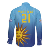Custom Uruguay La Celeste Football Long Sleeve Button Shirt Go Champions 2024 - Wonder Print Shop