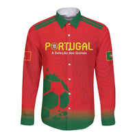 Custom Portugal Football Long Sleeve Button Shirt Come On A Selecao das Quinas - Wonder Print Shop