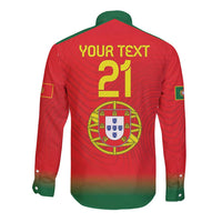Custom Portugal Football Long Sleeve Button Shirt Come On A Selecao das Quinas - Wonder Print Shop