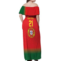 Custom Portugal Football Off Shoulder Maxi Dress Come On A Selecao das Quinas - Wonder Print Shop