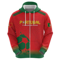 Custom Portugal Football Zip Hoodie Come On A Selecao das Quinas - Wonder Print Shop