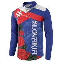 Slovakia Flag Mixed Rose Flowers Button Sweatshirt LT9 - Wonder Print Shop
