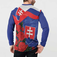 Slovakia Flag Mixed Rose Flowers Button Sweatshirt LT9 - Wonder Print Shop