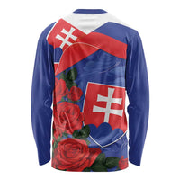 Slovakia Flag Mixed Rose Flowers Long Sleeve Shirt - Wonder Print Shop