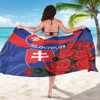Slovakia Flag Mixed Rose Flowers Sarong - Wonder Print Shop