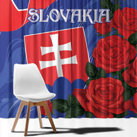Slovakia Flag Mixed Rose Flowers Window Curtain - Wonder Print Shop