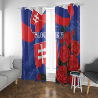 Slovakia Flag Mixed Rose Flowers Window Curtain - Wonder Print Shop