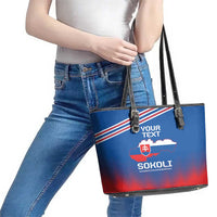Custom Slovakia Football Leather Tote Bag Come On Sokoli Falcons - Wonder Print Shop