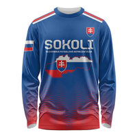 Custom Slovakia Football Long Sleeve Shirt Come On Sokoli Falcons - Wonder Print Shop