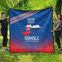 Custom Slovakia Football Quilt Come On Sokoli Falcons - Wonder Print Shop