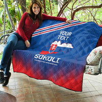 Custom Slovakia Football Quilt Come On Sokoli Falcons - Wonder Print Shop