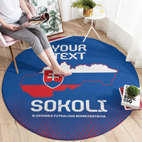 Custom Slovakia Football Round Carpet Come On Sokoli Falcons